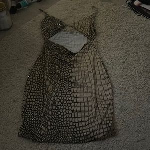 Snake skin dress with cut outs
